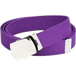 Hold’Em Mens Military Canvas Webbing Belts Slider Buckle Adjustable - Purple